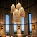Bamboo Chandelier Modern Southeast Asian Style Rattan Lamp for Dining Room by Ljojo