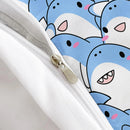 Blue Shark Kids Duvet Cover Set by Ljojo: Lovely Sea Animal Bedding with 2 Pillowcase