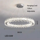 Ljojo LED Crystal Ceiling Lamp Modern Square Dimmable Dining Room Fixture