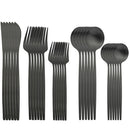 Ljojo 30-Piece Gold Stainless Steel Cutlery Set - Matte Flatware Silverware Kit