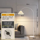LED Fishing Floor Lamp Modern Stand Light Gold Black White Living Room Decoration