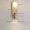 Ljojo Mid Century LED Wall Lamp Yellow Travertine Wood Light for Living Room