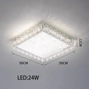 Ljojo LED Crystal Ceiling Lamp Modern Square Dimmable Dining Room Fixture