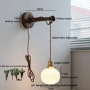Ljojo LED Wall Mirror Lights with Switch - Modern Wooden Indoor Lamp