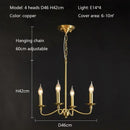 American Retro Gold Candle Chandeliers for Living Dining Room by Ljojo: Pendant Lighting Fixture