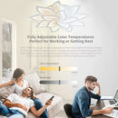 Ljojo Lotus LED Ceiling Lamp - Dimmable Warm/Cold Light, Remote Control, Decorative Art Lighting