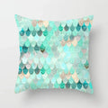 Ljojo Mint Green Geometric Printed Cushion Cover for Home Sofa Décor