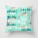 Ljojo Mint Green Geometric Printed Cushion Cover for Home Sofa Décor
