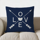 Blue & White Chevron Pattern Pillow Cover for Sofa, Bedroom, Car - Ljojo Brand