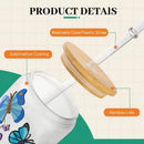 Ljojo 16oz Frosted Straw Water Bottle Bamboo Lid Iced Coffee Cup Reusable Drinkware