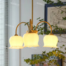 Chandelier Cream Resin Flower Bud LED Lamp - American Retro Rustic Copper - Ljojo