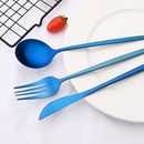 Ljojo 24-Piece Black Stainless Steel Cutlery Set for Home Dining