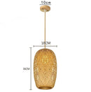 Led Pendant Lamp Natural Rattan Wicker Chandeliers Hand-Woven Bamboot E27 Lighting by Ljojo
