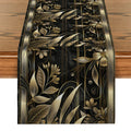 Ljojo Metallic Texture Floral Branches Table Runner for Dining & Dresser Decor