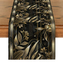 Ljojo Metallic Texture Floral Branches Table Runner for Dining & Dresser Decor