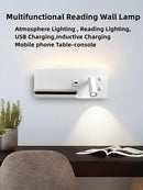Ljojo LED Wall Light with USB Wireless Phone Charging - Modern Multifunction Home Decor