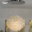 Modern Luxury Shell Chandelier LED Glossy Ceiling Lamp Home Decoration for Living Room by Ljojo