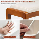 Ljojo™ Shoe Bench with Leather Cushion: Waterproof, 550LBS Capacity Shoe Rack