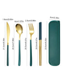 Ljojo 4-Piece Portable Travel Cutlery Set with Box