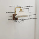 Ljojo LED Wall Sconce Pull Chain Switch Copper Ceramic Nordic Stair Light Fixtures