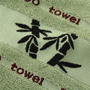 Ljojo Luxury Embroidered Bamboo Bath Towel Set - Green/Coffee/Cream - Personalized