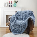 Ljojo Luxe Dual Sided Plush Faux Rabbit Fleece Throw Blanket