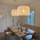 Ljojo Modern Fabric Pendant Lamp Minimalist Chandelier for Wabi Sabi Living Room