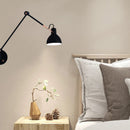 Ljojo Long Arm Black Gold Wall Light for Study Reading Bedroom