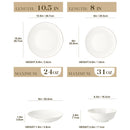 Ljojo 16/32-Piece White Bone Tableware Set with Golden Rim, Dinnerware & Bowl Set