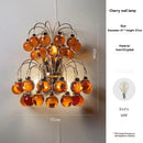 Italian Murano Glass Chandelier Purple Red Crystal Teardrop Pendant Light by Ljojo for Living Room