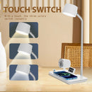 Ljojo LED Desk Lamp Wireless Charger Stand Clock Speaker Night Light USB Port