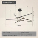 Ljojo LED Black Gold Modern Chandelier Stylish Aluminum Dining Room Office Pendant Light