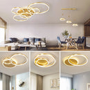 Ljojo LED Rings Chandelier: Modern Dimmable Ceiling Lighting for Living Room