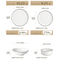 Ljojo 16/32 Piece White and Black Porcelain Dinnerware Set with Curved Rim Edge