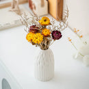 Ljojo™ White Ceramic Vases Set of 3 Handmade Terracotta Flower Pot Home Decor