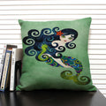 Ljojo Mermaid Linen Cushion Cover for Living Room Sofa Decoration