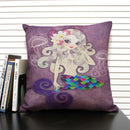Ljojo Mermaid Linen Cushion Cover for Living Room Sofa Decoration