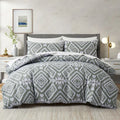 Geometric Boho Duvet Set + Pillowcase, 2/3pc Polyester Bedding, Single King Size, Ljojo Brand