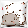 Cartoon Cute Mocha Mochi Peach Cat Pillow Case - Ljojo Home Decor
