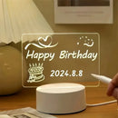 Acrylic Dry Wipe Board Lamp Transparent DIY Erasable Night Light with Message Board