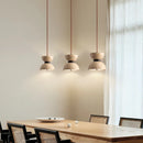 Cream Travertine Stone LED Chandelier Pendant Light for Bedroom by Ljojo
