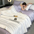 Ljojo Luxury Embroidery Summer Blanket - Lightweight Cooling Quilt - Soft Skin-friendly Comforter