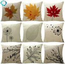 Ljojo Maple Leaf Print Linen Pillowcase for Home Decor and Sofa Comfort