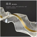 Modern Wave LED Pendant Lights for Living Room Bar | Ljojo Golden Chandelier Hanging Light