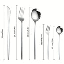 Ljojo 30-Piece Stainless Steel Cutlery Set: Knife, Fork, Spoon, Silverware Flatware Kit