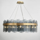 Ljojo LED Chandeliers: Modern Gold Metal Adjustable Grey Glass Nordic Loft Lamp