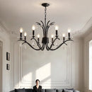 American Black E14 Candle Chandelier Retro Luxury Crystal Pendant Light by Ljojo
