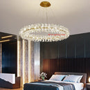 Clear Crystal LED Chandeliers Round Lamp Modern Gold Metal Wire Adjustable G4 Bulb Replaceable - Ljojo