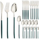 Ljojo 24Pcs Gold Stainless Steel Cutlery Set Dinnerware Flatware Silverware
