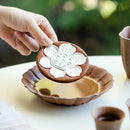 Ljojo Lotus Tea Tray with Gilded Silver Details & Handmade Rock Mud Pot